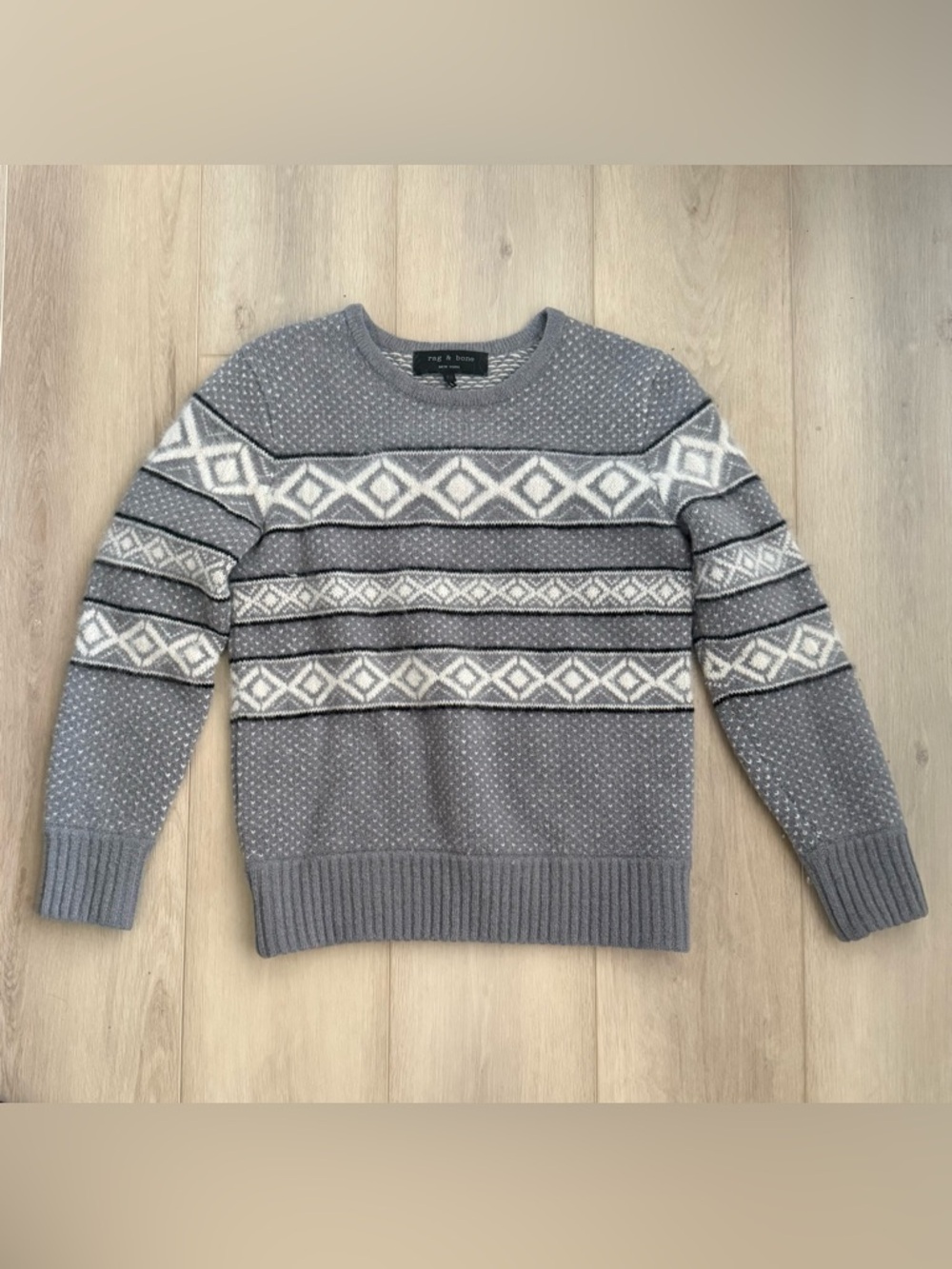 Rag & Bone Wool/Angora Fair Isle Sweater Size XS